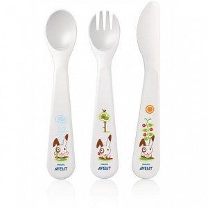 SCF714/00 : AVENT Toddler Fork, Spoon & Knife 18m+ ช้อน ส้อม มีด สำหรับเด็กวัย 18 เดือนขึ้นไป