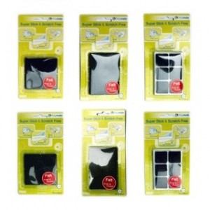 Super Stick & Scratch Free : Square Felt Pads สักหลาดสี่เหลี่ยม สำหรับรองอุปกรณ์เฟอร์นิเจอร์และของใช้บนโต๊ะ