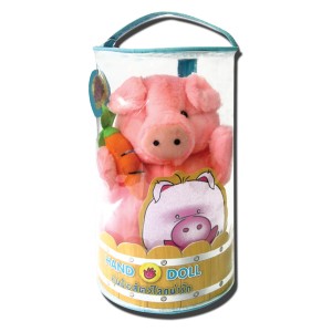 P004 : Puppet with Book & Accessory PIG - หุ่นมือชุดสัตว์แสนรู้ จ้ำม่ำหม่ำผัก พร้อมแครอท