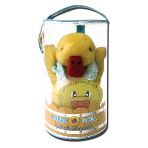 P008 : Puppet with Book & Accessory DUCK - หุ่นมือชุดสัตว์แสนรู้ ลูกเป็ดมอมแมม พร้อมผ้าขนหนู